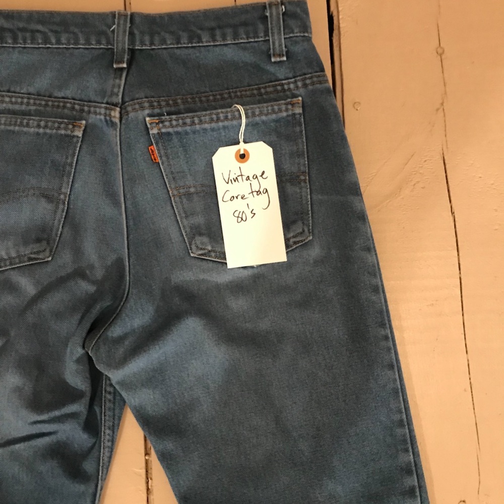 Vintage 80s Levi’s blue jean orange tag altered